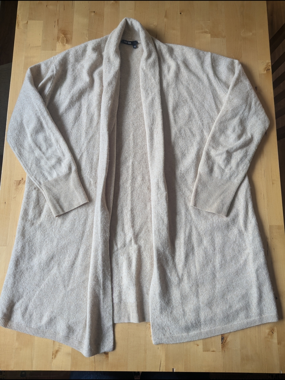 Marc Aurel Cashmere Blend Open-Front Cream Women’s Cardigan Sweater Quiet Luxury
